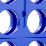 blue motherboard with red side panel