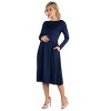 24seven Comfort Apparel Maternity Fit N Flare Pocket Dress - 2 of 4