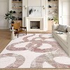 Coucheta Washable Runner Rug - Non-Slip Kitchen Rug, Low Pile Ultra Thin Hallway Carpet, Machine Washable Snake Print(5*7ft,Pink) - 2 of 4
