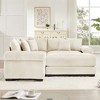 Oversized 79.1" Corduroy Cloud Modular Sectional Sofa Bed with Thick Cushion and Movable Ottoman, 4-Piece Free combination Sofa - 3 of 4