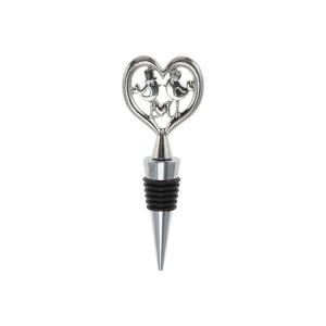 Unique Bargains Bottle Stoppers Zinc Alloy PTR Silver Tone Black 4.13"x1.57"x0.79" 1 Pc - 1 of 3