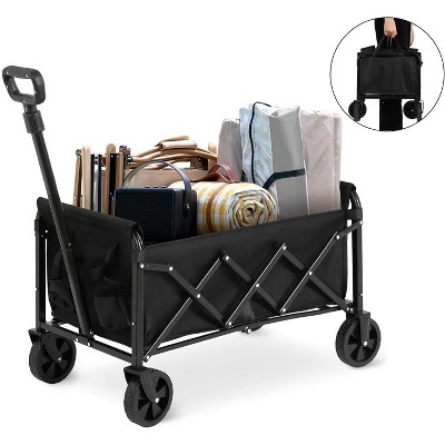 HTUTWOO Beach Collapsible Wagon Cart, Heavy Utility Wagon Cart, 70L Capacity, Heavy Duty 200 lbs