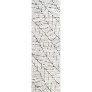 Nuloom Boyce Contemporary Leaves Area Rug, Runner 2' x 8', Boyce Leaves Light Grey - 1 of 4
