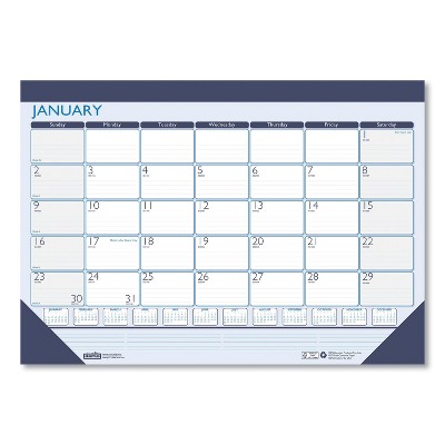 House of Doolittle 100% Recycled Contempo Desk Pad Calendar 18.5 x 13 Blue 2022 1516