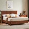 Queen Size Wooden Bed Frame with Corrugated Curved Design, Rustic Wood Accents & Sturdy Metal Support-- Frevyn - 2 of 4