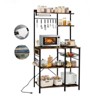GDFStudio Elenor 32" Rustic Adjustable Feet Bakers Rack with 3 Outlets and 2 Ports - 4 of 4