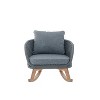 Christopher Knight Home Hattie Patio Contemporary Rattan and Acacia Wood Rocking Chair with Cushion - 4 of 4