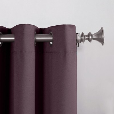 Plum Polyester Room-Darkening Grommet Curtain Panel 54" x 95"