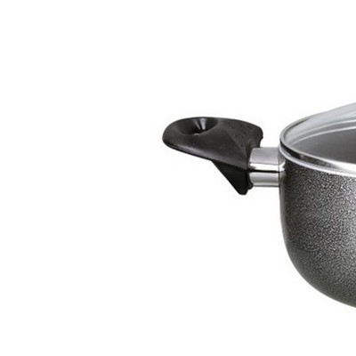 Gray Non-Stick Aluminum 10 Qt Dutch Oven with Glass Lid