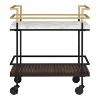 Goodspring Faux Marble Top 2 Shelf Serving Cart Black/White - HOMES: Inside + Out - 3 of 4
