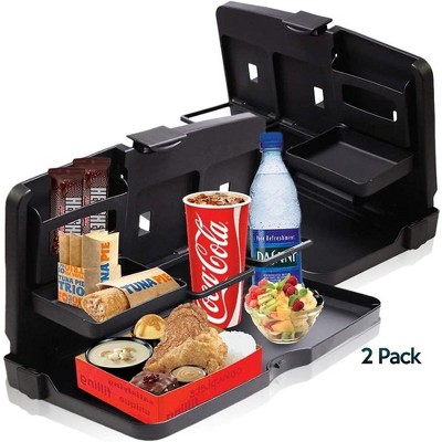 Zone Tech Car Headrest Food And Drink Tray Organizer - Classic Black  Portable Premium Quality Car Tray For All Your Needs : Target