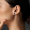 Pompeii3 1 1/4ct Oval Blue Sapphire Studs 14K White Gold - 4 of 4