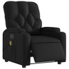 vidaXL Black Electric Massage Recliner Chair - Faux Leather, Motorized Adjusting Lounge Armchair with Vibration Massage, Cup Holders, Side Pocket - 3 of 4