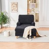37.4"W Chenille Modern Mid-Century Oversized Comfort Sleeper Chaise Lounger Chair with Solid Wood Legs and Removable Cushions - 2 of 4