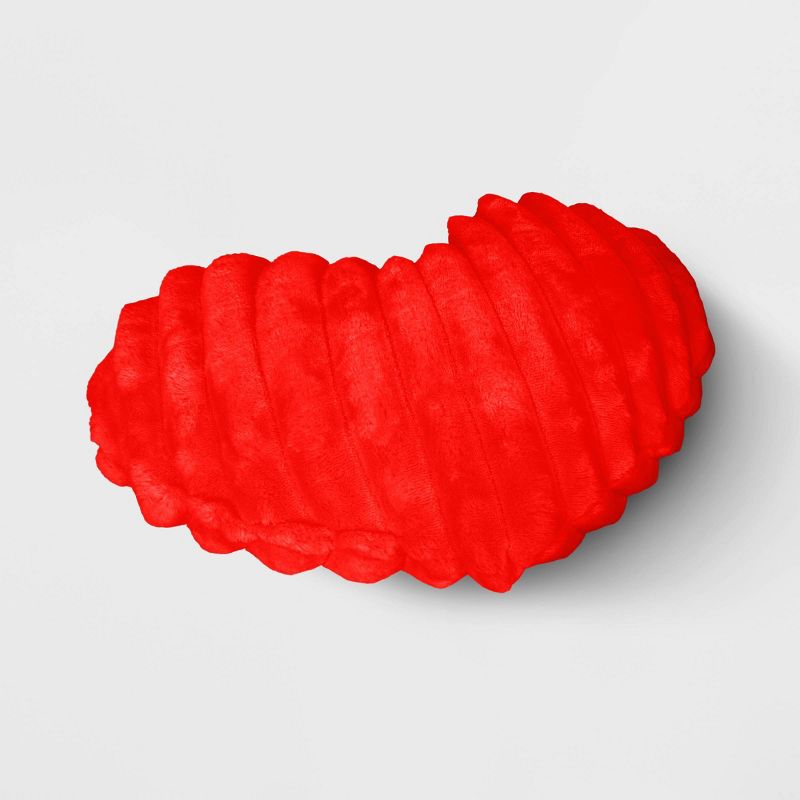 Valentine&#39;s Day Rib Shaped Plush Heart Throw Pillow Red - Room Essentials&#8482;, 4 of 12