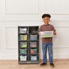 ECR4Kids 10 Cubby Mobile Tray Cabinet with 10 Scoop Front Storage Bins, 5x2, Grey Wash - 4 of 4