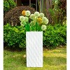 27.6" Kante Lightweight Concrete Retro Tall Rectangular Outdoor Planter White - Rosemead Home & Garden, Inc. - 3 of 4