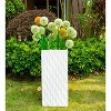 27.6" Kante Lightweight Concrete Retro Tall Rectangular Outdoor Planter White - Rosemead Home & Garden, Inc. - image 3 of 4