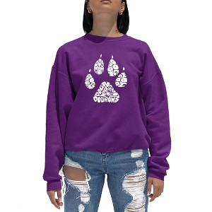 LA Pop Art Women's Word Art Crewneck Sweatshirt - Dog Mom - 1 of 4