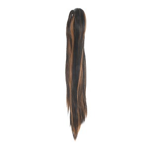 Unique Bargains Long Straight Hair Wig Hair Clips 21.65" Length 1 Pc - 1 of 4
