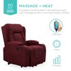 Best Choice Products Electric Power Lift Linen Recliner Massage Chair Furniture w/ USB Port, Heat, Cupholders - 4 of 4