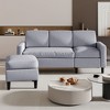 Celebalcony 73.6" Upholstered Sofa couch with Ottoman - 2 of 4