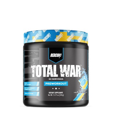 REDCON1 Total War Pre Workout - Blue Lemonade (30 Servings), 30 Servings