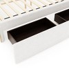Okak Platform Bed Frame with 4 Drawers No Box Spring Needed Upholstered Bed with Gold Decoration Easy to Assemble, White - 4 of 4
