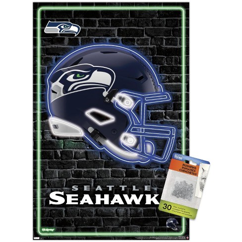 Trends International Nfl Seattle Seahawks - Neon Helmet 23 Unframed Wall  Poster Print Clear Push Pins Bundle 14.725' X 22.375' : Target