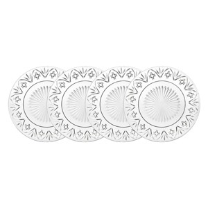 Godinger Silver Set of 4 Dublin Crystal Dinner Plates: Abstract Pattern, Hand Wash, Service for 4, Clear Crystal Dinnerware - 1 of 3