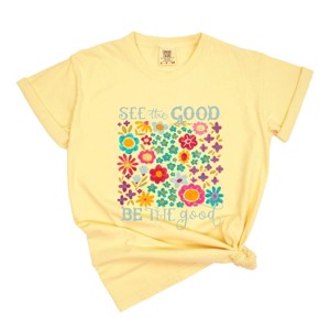 Simply Sage Market See The Good Be The Good Floral Garment Dyed Tee - 1 of 4