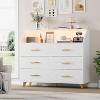 Garvee Wood Dresser for Bedroom - 6 Drawer Dresser with LED Lights & Charging Station, Entryway - 2 of 4