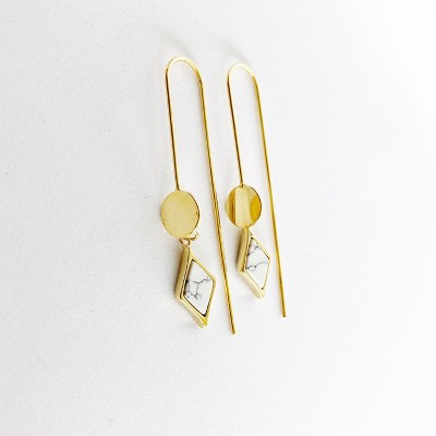 Sanctuary Project by sanctuaire Marble Geo Drop Earrings Gold