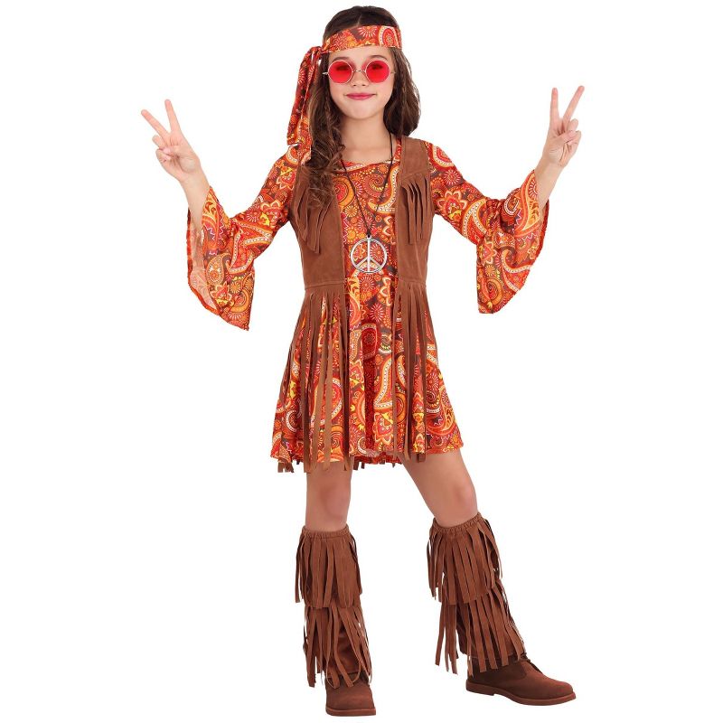 HalloweenCostumes.com Fringe Hippie Girls Costume, 2 of 4