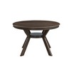 VYNXARIA 47.24in Round Rubber Wood Dining Table for 4-6 with Wooden Trestle Pedestal Base,Modern Kitchen Wooden Table Dinner Table£¬Brown(1Table) - 3 of 4