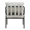 APRILSOUL  Accent Chair - Natural Wood Arms, Black Metal Frame, Comfy Lounge for Bedroom or Living Room (Set of 1) - 4 of 4