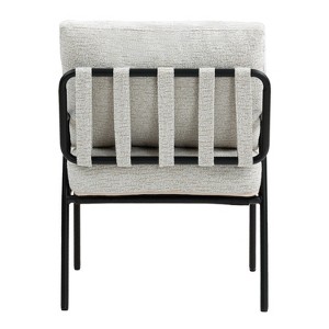 APRILSOUL  Accent Chair - Natural Wood Arms, Black Metal Frame, Comfy Lounge for Bedroom or Living Room (Set of 1) - 1 of 4