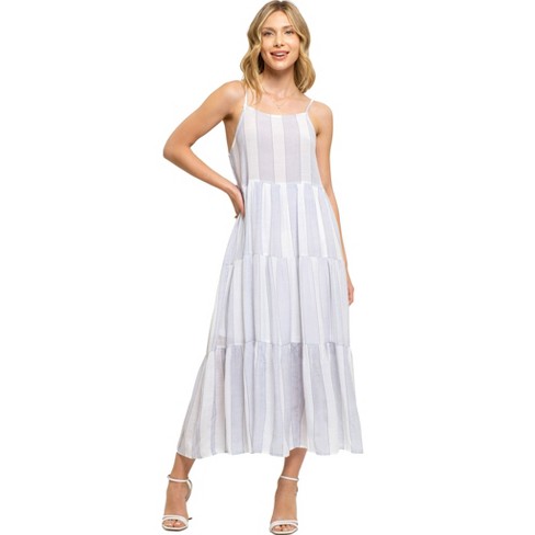 August Sky Women's Wide Striped Midi Dress : Target