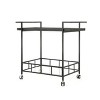 NicBex Mobile Kitchen Island Cart Multifunctional Kitchen Carts on Wheels with Storage with 2-Tier Glass Shelves for Dining Rooms, Black - 4 of 4