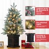 Homhougo 3FT Snow Flocked Christmas Tree with Red Berries and Rustic Pot Base, Ideal for Small Holiday Spaces - 2 of 4