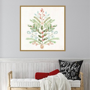 Amanti Art 30"x30" Elegant Holiday V by Veronique Charron Framed Canvas Wall Art Print - 1 of 4