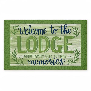 Stupell Industries Lodge Welcome Family Memories Printed Outdoor Door Mat, design by Amanda McGee, 18"x30" - 1 of 4