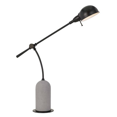 38" Metal Johnstone Arm Desk Lamp with Cement Base Black - Cal Lighting