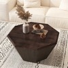 31.5" Farmhouse Coffee Table, Octagonal Wooden Center Table, Modern Rubber Wood Side Table, Accent Center Table For Living Room Office - 2 of 4