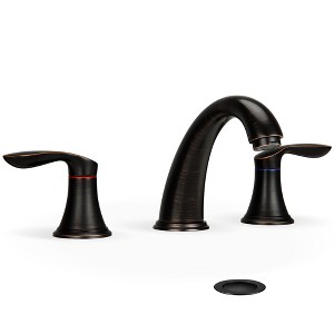 COZONY 3 Hole Bathroom Sink Faucet, Pop Up Drain with Hot Cold Water Lines - 1 of 4