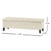 FURNIinspire Ottomans And Benches Luxury Storage Ottoman End of Bed Bench Living Room Footrests, Upholstered Bench, Beige, 51"*17.5"*17" - 3 of 4