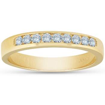 Pompeii3 14k Yellow Gold 1/4ct Diamond Wedding Stackable Womens Ring