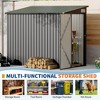 Metal Outdoor Lean to Storage Shed, Lean to Garden Shed Utility Tool Shed, Heavy-Duty Outdoor Metal Wall Side Storage Sheds - 3 of 4