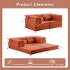 Modern Oversized Circle Fleece Convertible Boneless Loveseat with DIY Modular Design and High-Density Padding - 3 of 4