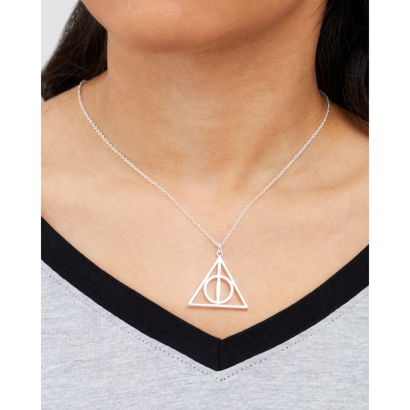 Harry Potter Womens Deathly Hallows Necklace, 18'', 3 of 6